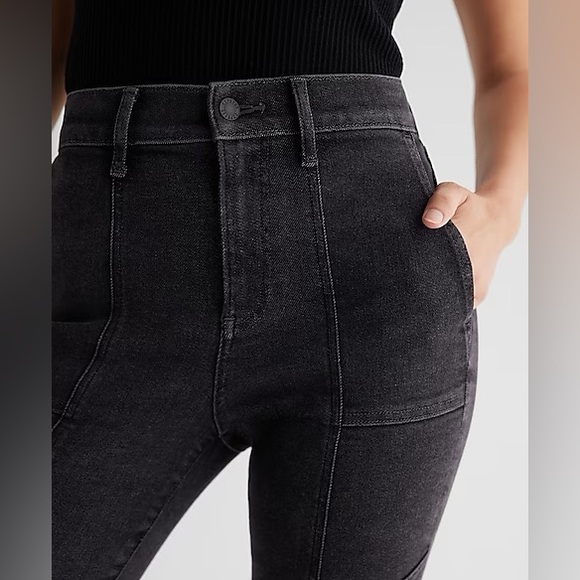 NWT! High Waisted Washed Black Utility Skinny Jeans - Picture 3 of 5